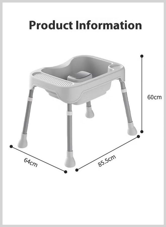 Hair Washing Basin, Hairwashing Tray, Mobile Adjustable Height Hair Washing Basin for Bedridden & Elderly, Portable Shampoo Bowl for Home Use with  Drain Hose, Hair Washing Station for Seniors, Pregnant Women, Baby - Image 2